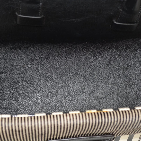 REBECCA MINKOFF COPENHAGEN BLACK/ WHITE PEBBLED LEATHER TOTE - Picture 10 of 16